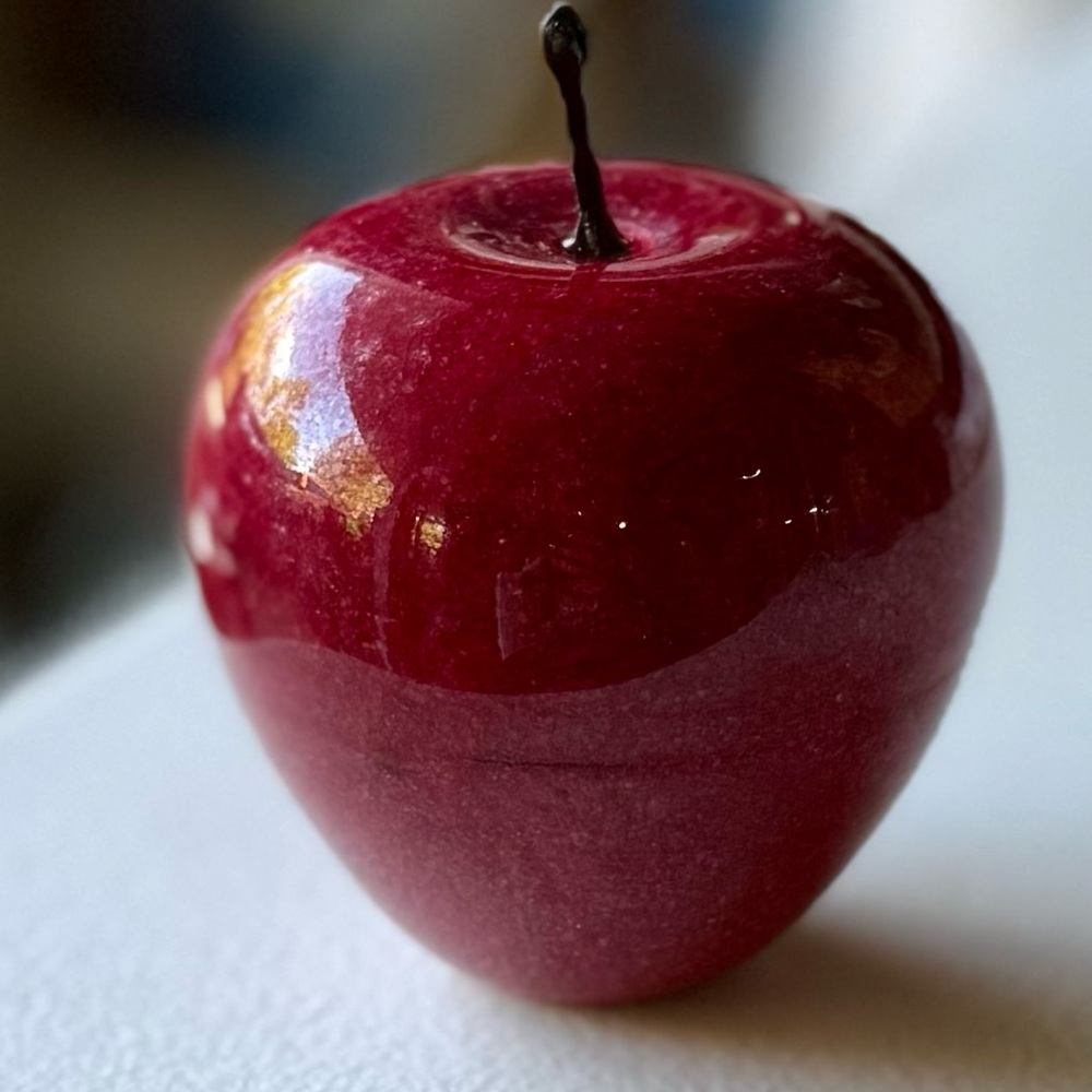 Vintage Marble Apple Paperweight